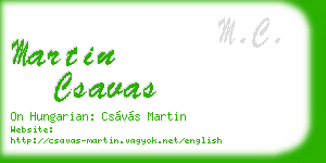 martin csavas business card